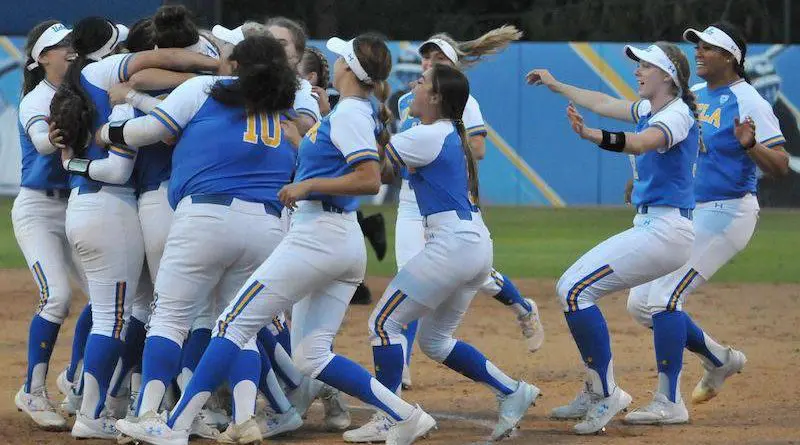 ucla softball celebrate