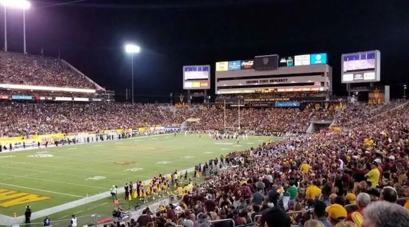 sun devil stadium full at night