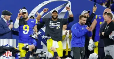 rams celebrating nfc championship