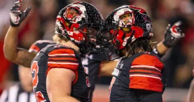 utah football helmet to helmet