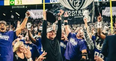 DeBoer and Huskies celebrate 2023 Pac-12 Title
