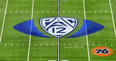 pac-12 football logo on field