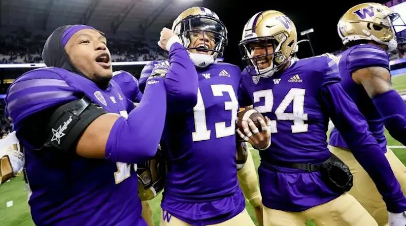 washington celebrating vs osu 2022