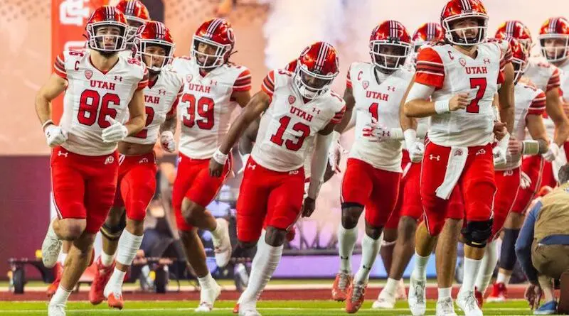 utah football running onto field