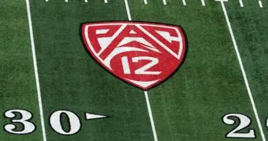 Pac-12 logo on the field