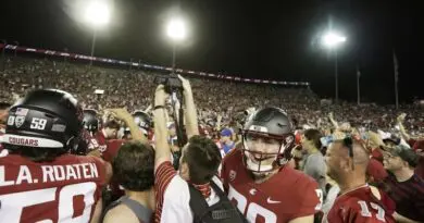 wsu football celebrates after 2023 wisconsin victory