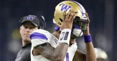 Husky quarterback Michael Penix Jr. during Washington loss to Michigan in the National Title Game