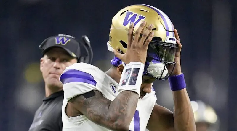 Husky quarterback Michael Penix Jr. during Washington loss to Michigan in the National Title Game