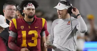 USC head coach Lincoln Riley and quarterback Caleb Williams.