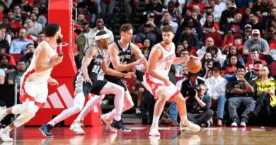 Alperen Sengun scored 45 pts and grabbed 16 rebounds vs the Spurs after 21 pts and 10 rebs vs the Suns | Logan Riely/NBAE via Getty Images
