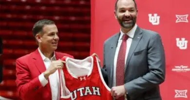 Utah Utes men's basketball head coach Alex Jones