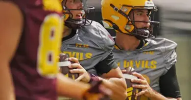 Arizona State quarterbacks during spring practice in 2024