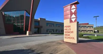 Penn HIlls Senior High School sign, Pittsburgh, PA