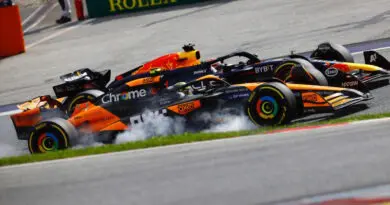 Max Verstappen and Londo Norris collide in the 2024 Austrian Grand Prix