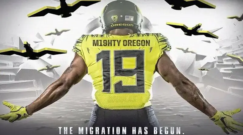 Oregon football recruiting graphic