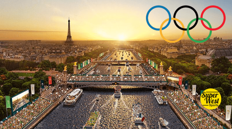 A rendering of the ceremonies for the 2024 Paris Summer Olympics