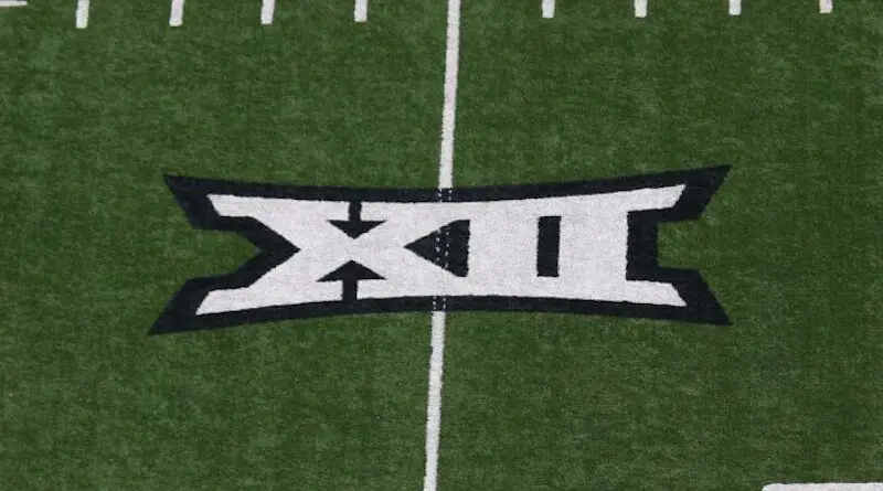 Big 12 logo on football field