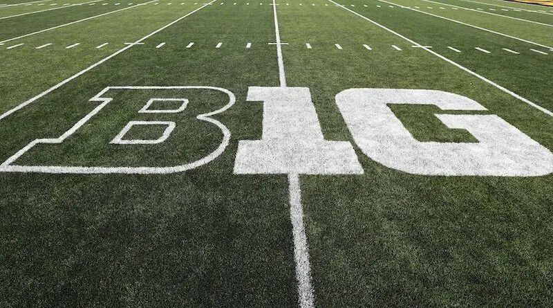Big Ten logo on football field