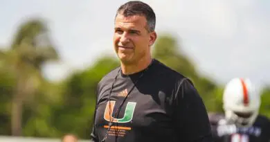Miami football head coach Mario Cristobal