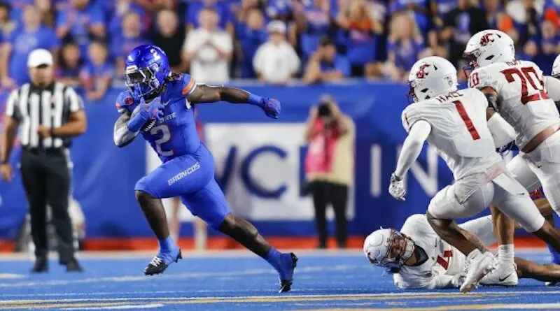 Ashton Jeanty in Boise State's football victory over Washington State in 2024