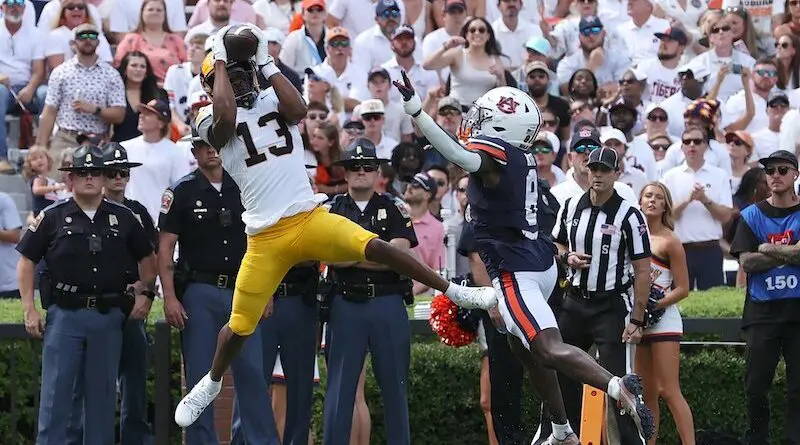 Cal wide receiver Nyziah Hunter touchdown catch vs Auburn
