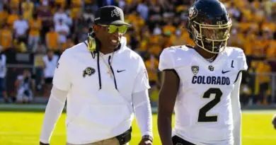Colorado coach Deion Sanders and his son Shedeur Sanders