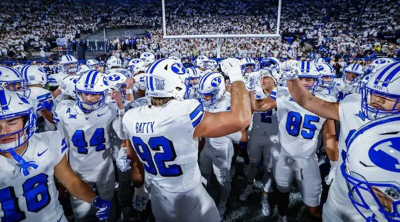 BYU football gathered on the field in 2024