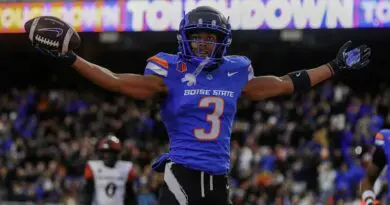 Boise State's latrell caples celebrates vs SDSU in 2024