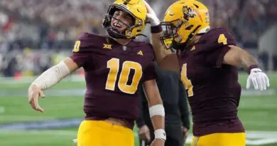 Arizona State football players celebrating