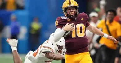 ASU QB Sam Leavitt vs. Texas in Peach Bowl in 2024