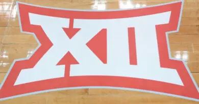 Big 12 logo on court