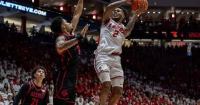New Mexico men's basketball player Donovan Dent