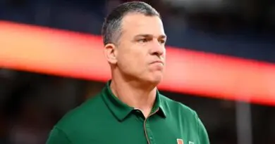 Miami football head coach Mario Cristobal