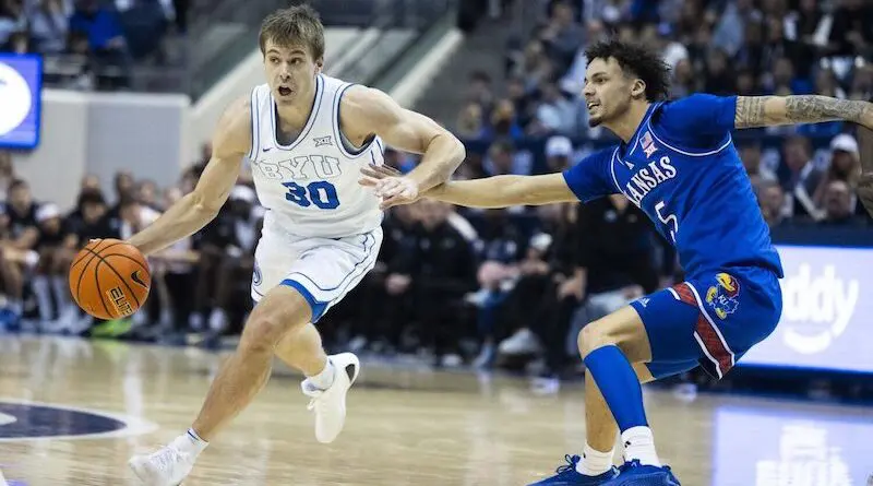 BYU guard Dallin Hall had 8 assists in the win over Kansas