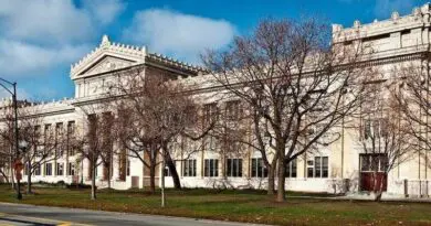Former Carter H. Harrison High School in Chicago, IL