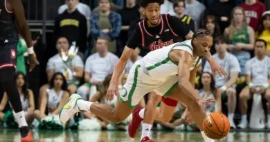 Oregon guard Keeshawn Barthelemy vs Indiana