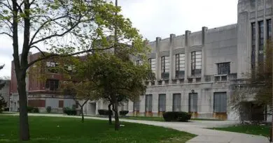 Former Redford High School in Detroit, MI