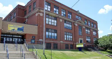 Former Washington Irving High School (now middle school) in Clarksburg, WV