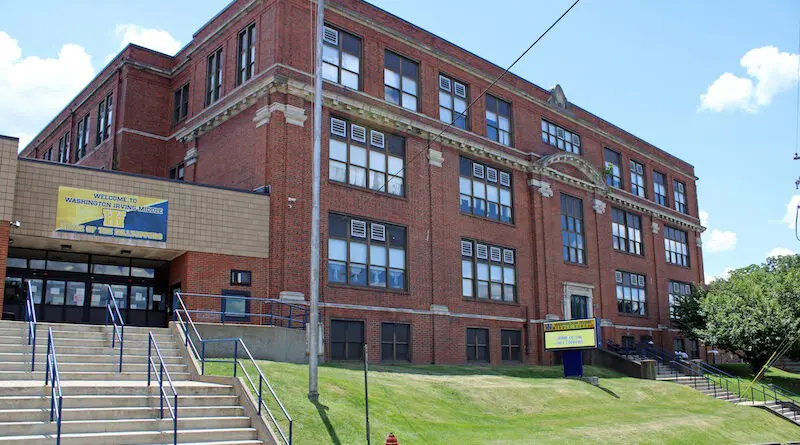 Former Washington Irving High School (now middle school) in Clarksburg, WV