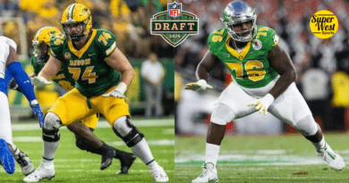 North Dakota State's Gray Zabel and Oregon's Josh Conerly are expected to go in the First Round of the 2025 NFL Draft.