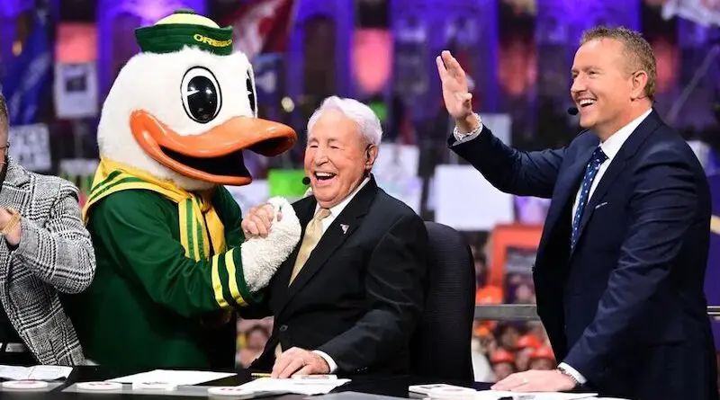 ESPN's Lee Corso with The Duck