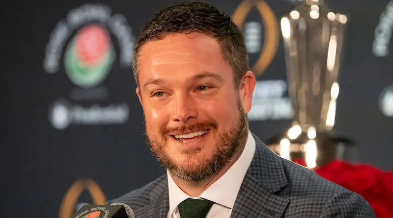 Oregon football head coach Dan Lanning at 2025 CFP