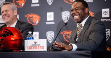 Oregon State head coach JaMarcus Shephard