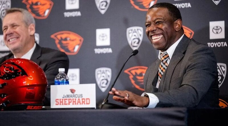 Oregon State head coach JaMarcus Shephard
