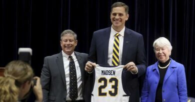 Mark Madsen was introduced as the new head coach of Cal men's basketball on xxxx | Jane Tyska/Bay Area News Group via AP