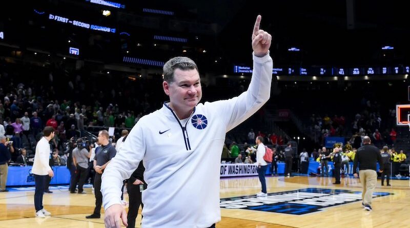 Arizona men's basketball head coach Tommy Lloyd after defeating Oregon in the Round of 32.