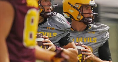 Arizona State quarterbacks during spring practice in 2024