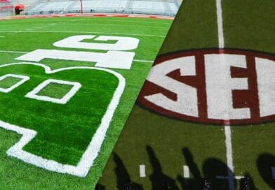 McLaughlin: Big Ten, SEC ‘Protect’ Act Changes Realistic? Big Ten and SEC conference logos on football playing fields