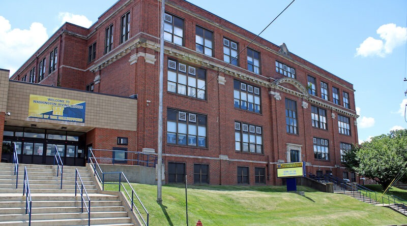 Former Washington Irving High School (now middle school) in Clarksburg, WV