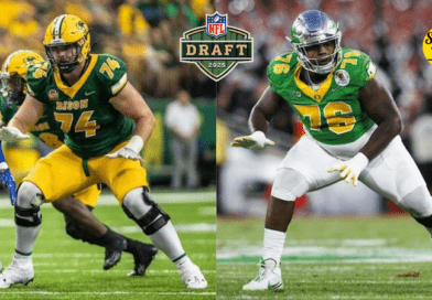 North Dakota State's Gray Zabel and Oregon's Josh Conerly are expected to go in the First Round of the 2025 NFL Draft.